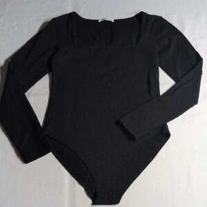 Mangopop Black Long Sleeve Bodysuit Size Small